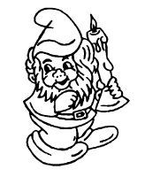 A coloring page of gnomes
